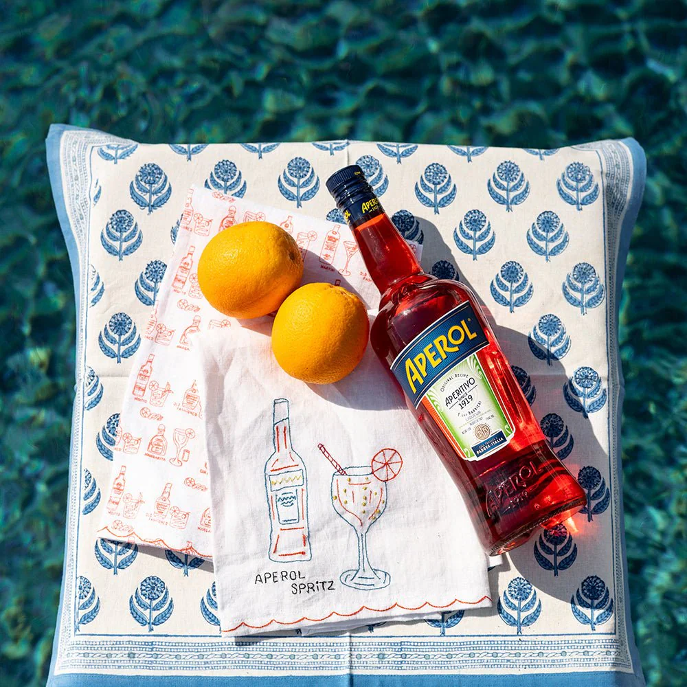 Set of 2 Aperol Spritz Linen Tea Towels - Image 2