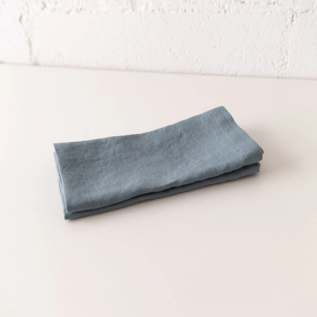 Blue Fog Linen Napkins Set of 2, from Linen Tales - Image 3