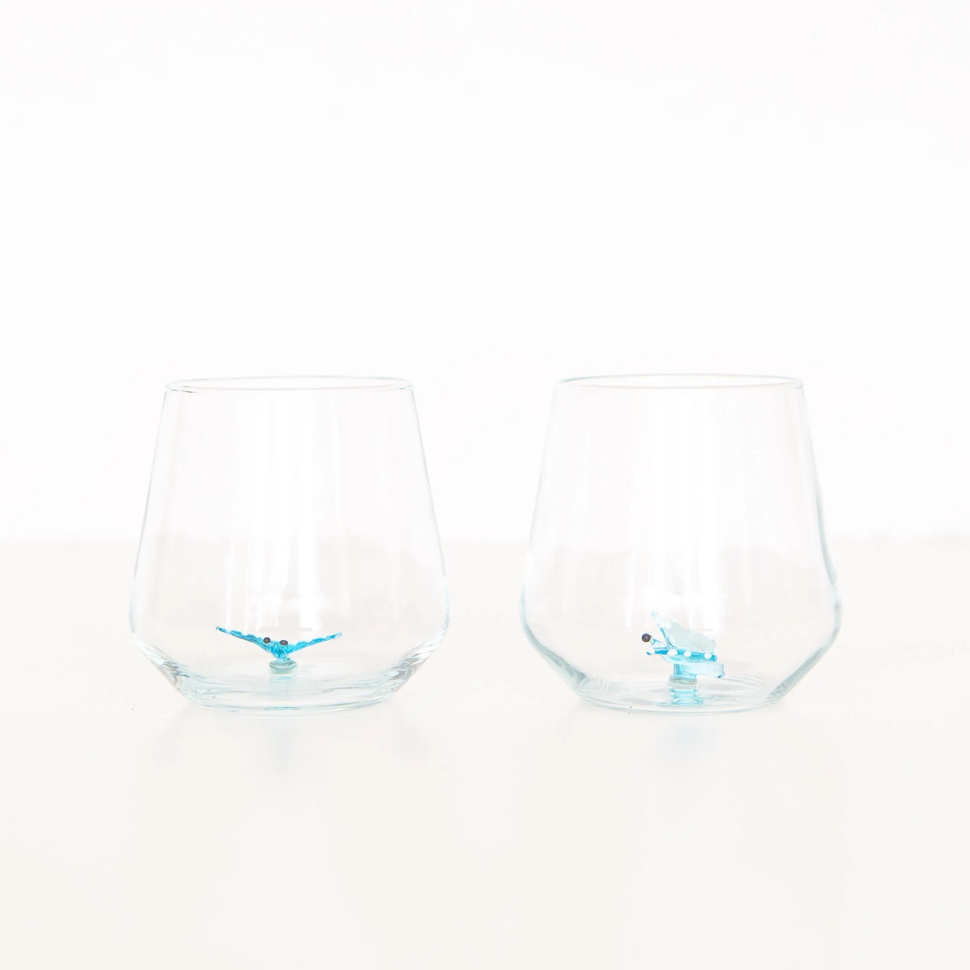 Butterfly Drinking Glass in Blue