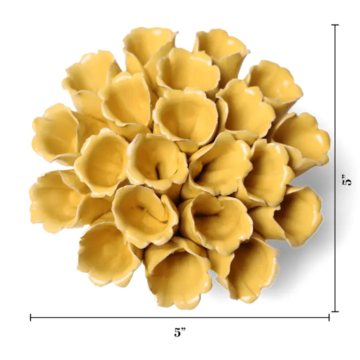 Ceramic Polyp Flower in Yellow - Image 3