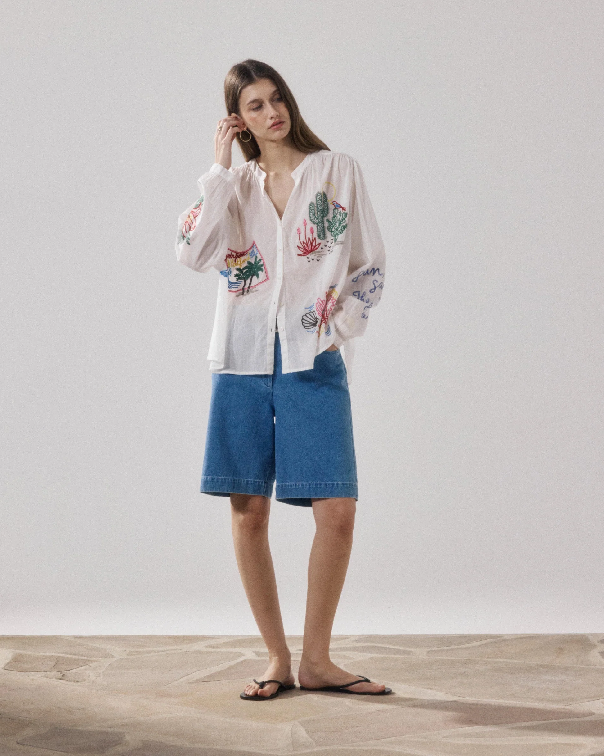 Cielo Shirt in Ecru, from Hartford - Image 2