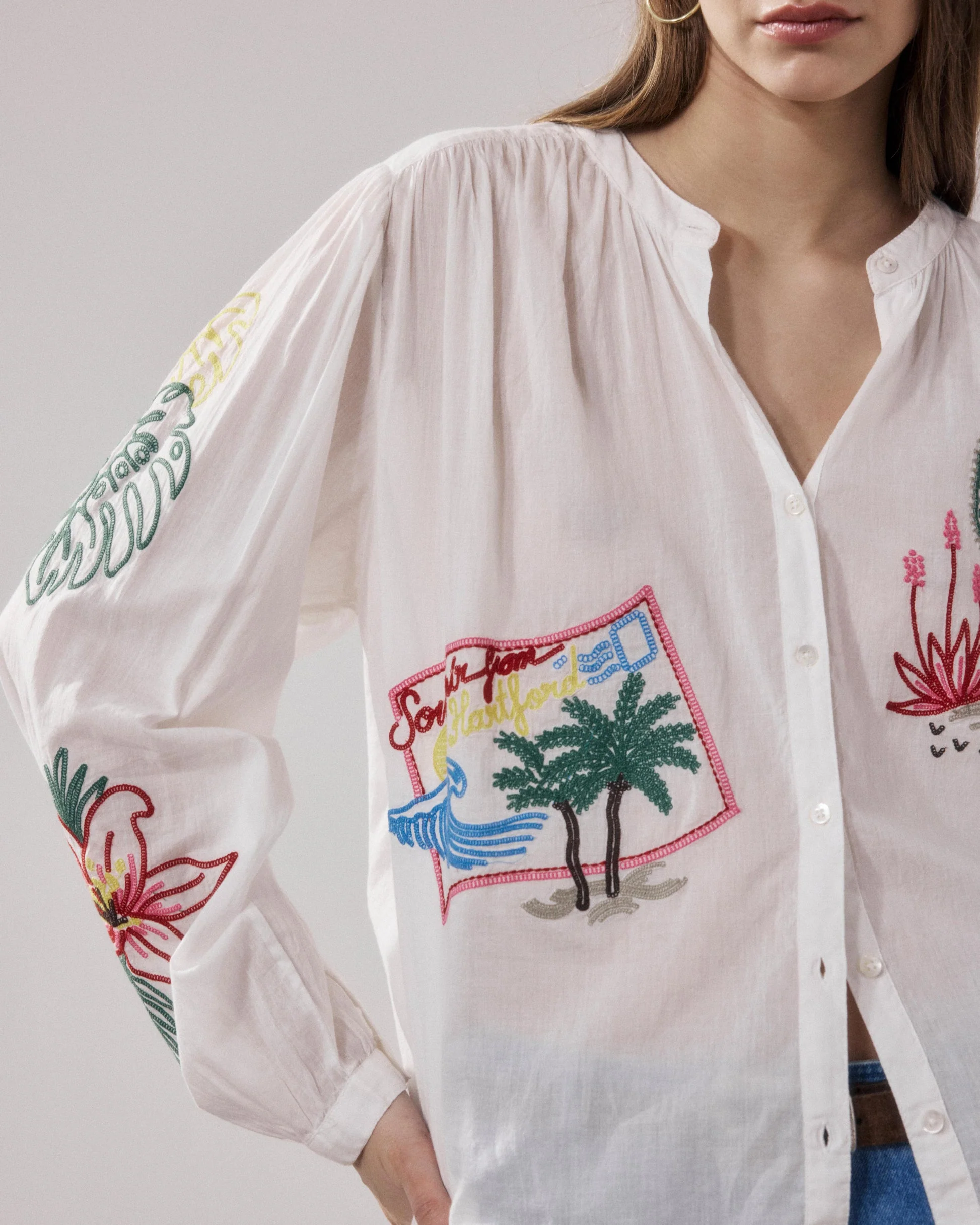 Cielo Shirt in Ecru, from Hartford - Image 4
