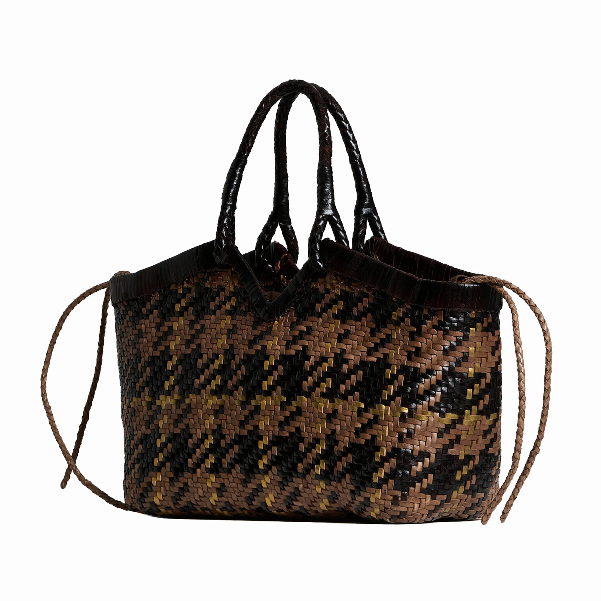 Crudelia Madras Bag in Taupe, Chocolate & Gold, from Vipera - Image 2