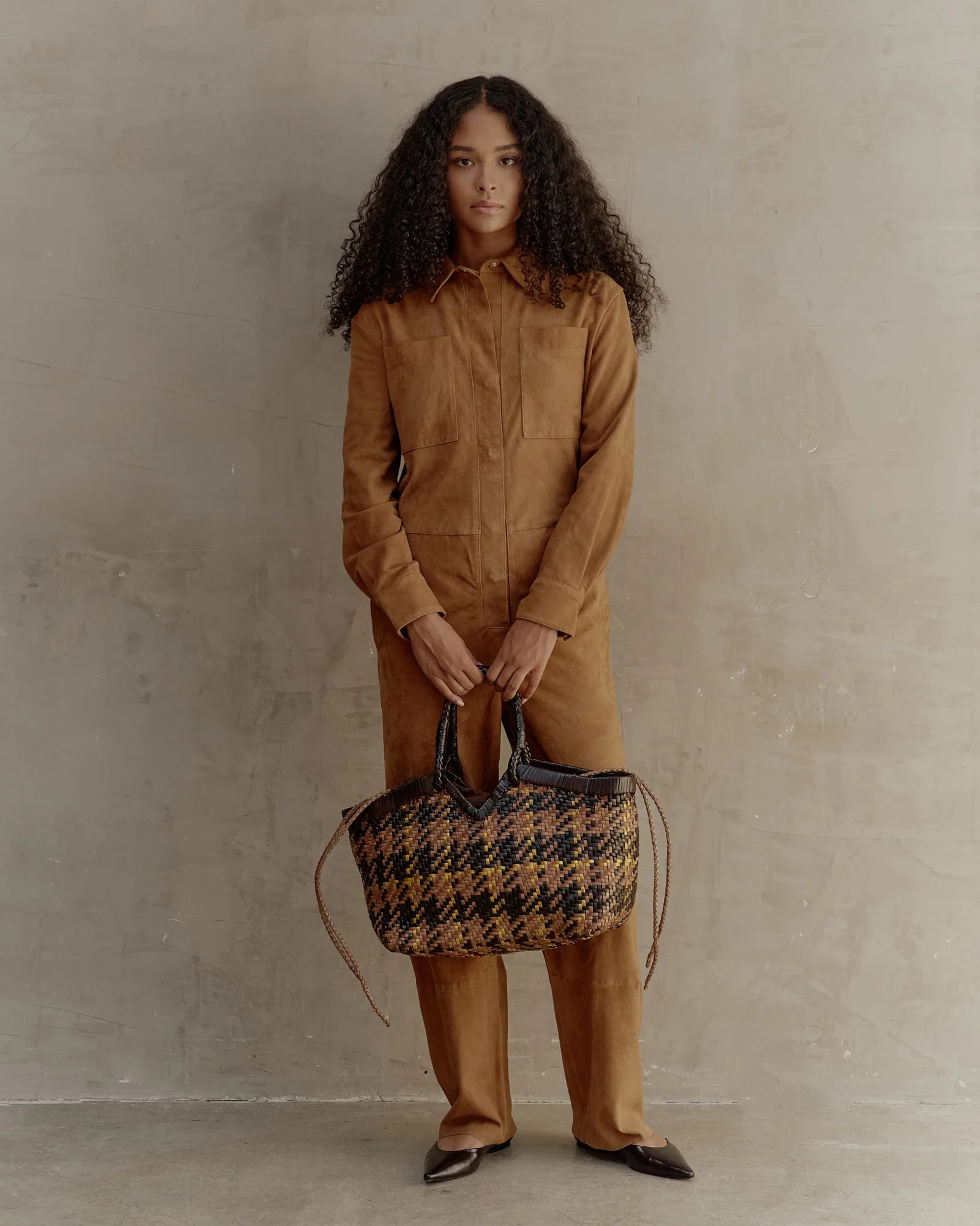 Crudelia Madras Bag in Taupe, Chocolate & Gold, from Vipera - Image 6