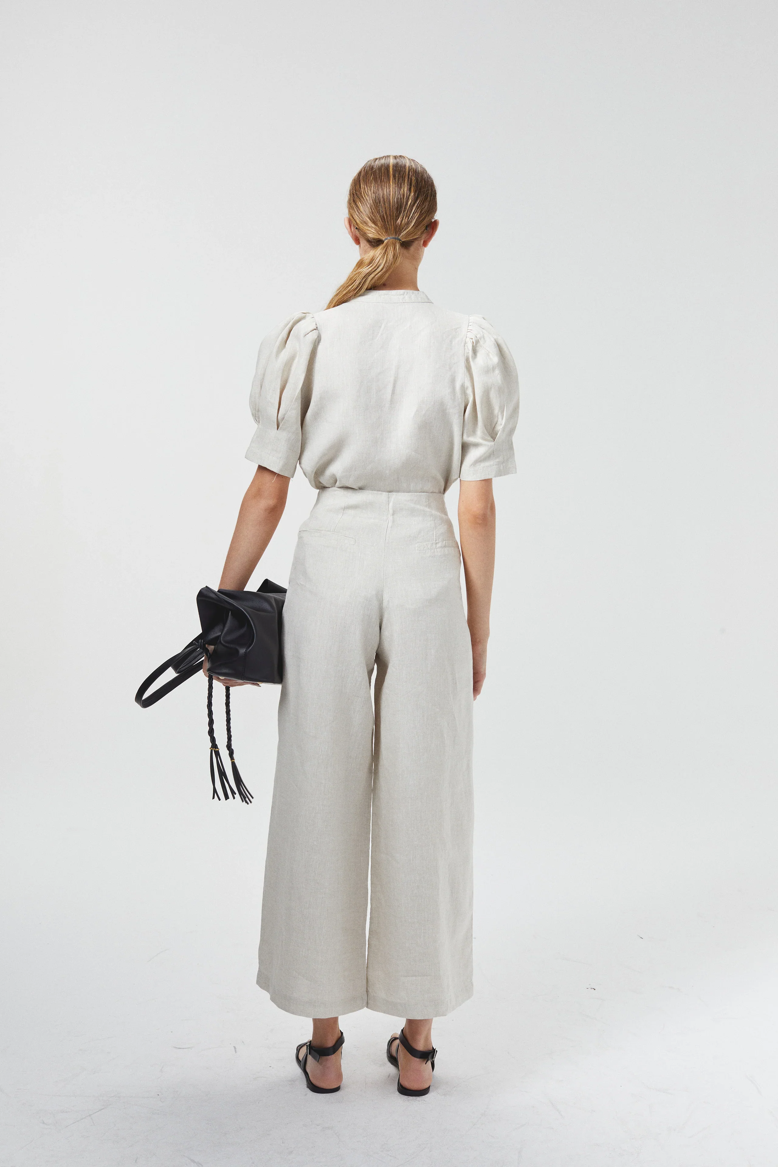 Culotte Linen Pant in Natural, from Lanhtropy - Image 3