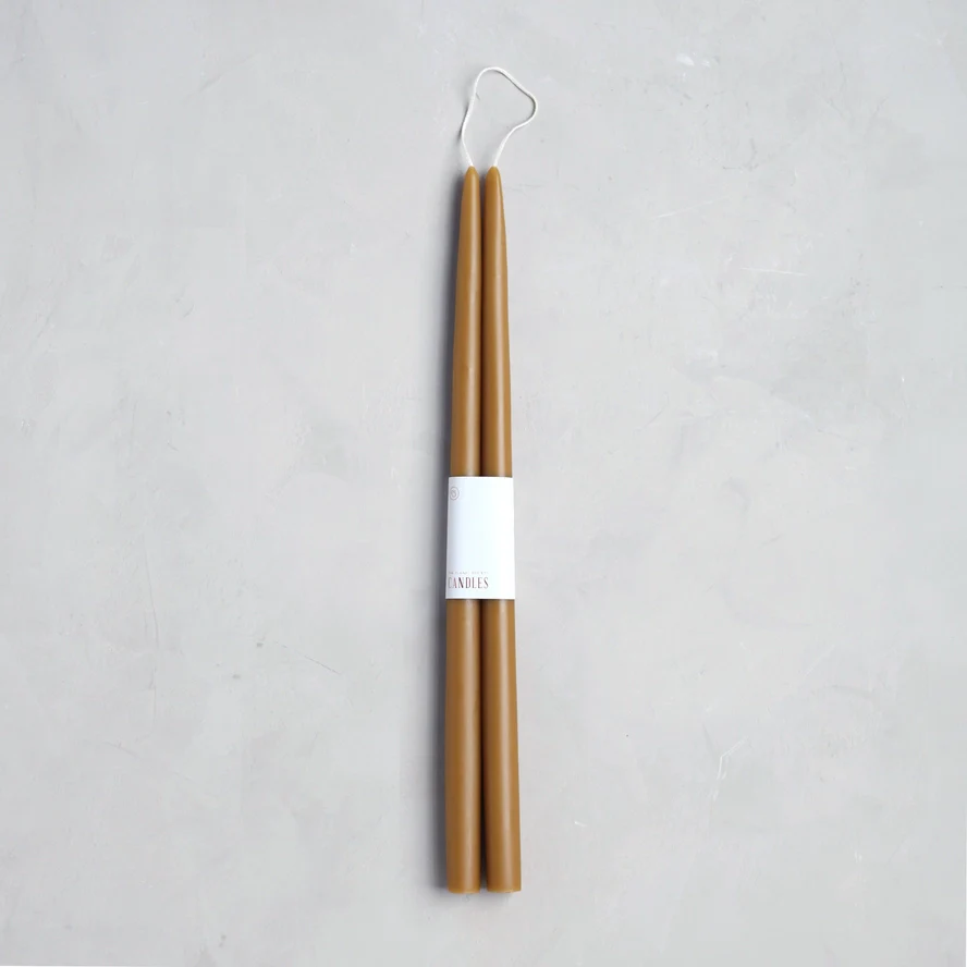Dipped Taper Candles in Miel, from The Floral Society