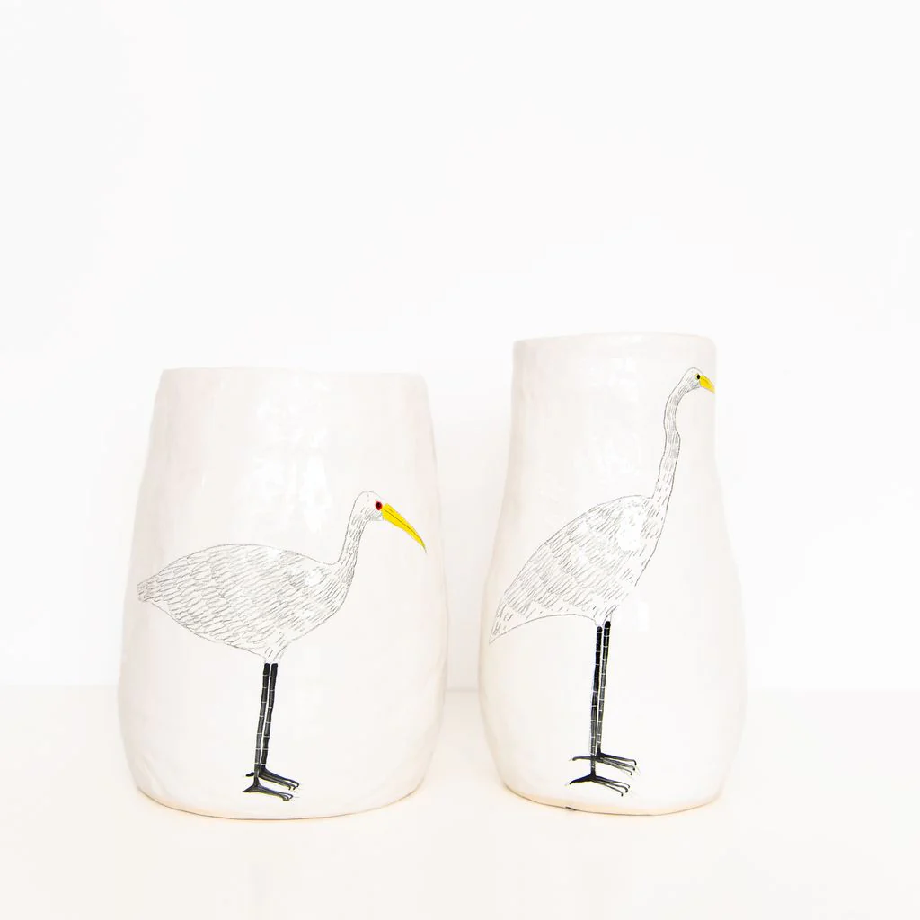 Large Bird Vase in White, from Gemma Orkin - Image 3