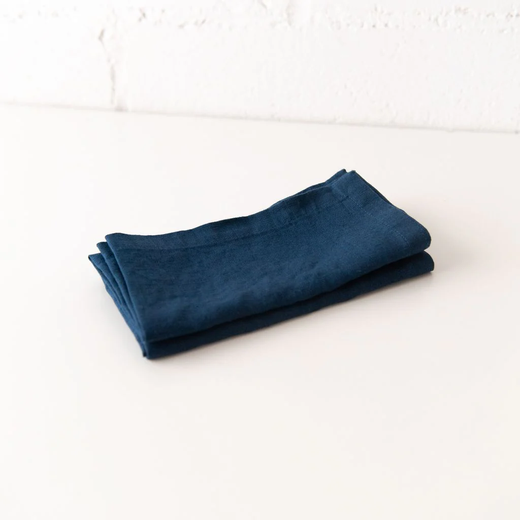 Navy Linen Napkins Set of 2, from Linen Tales - Image 3