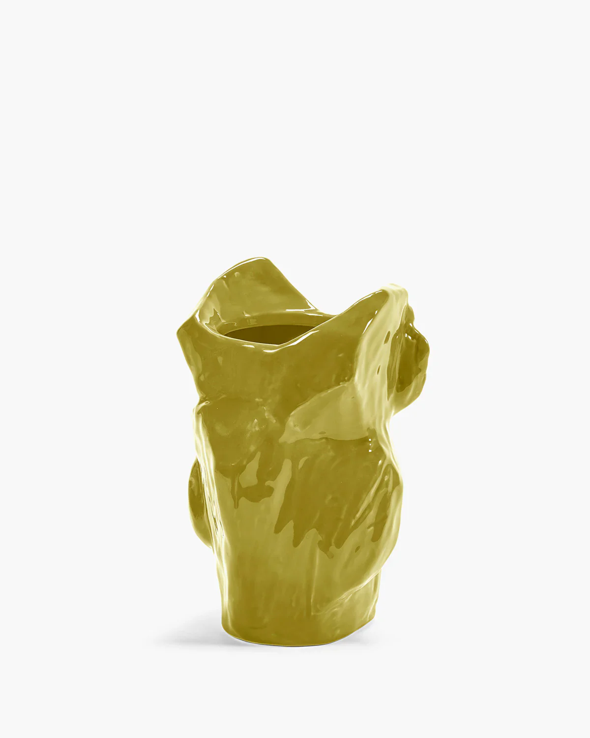 Small Owl Vase in Yellow After Midnight - Image 2