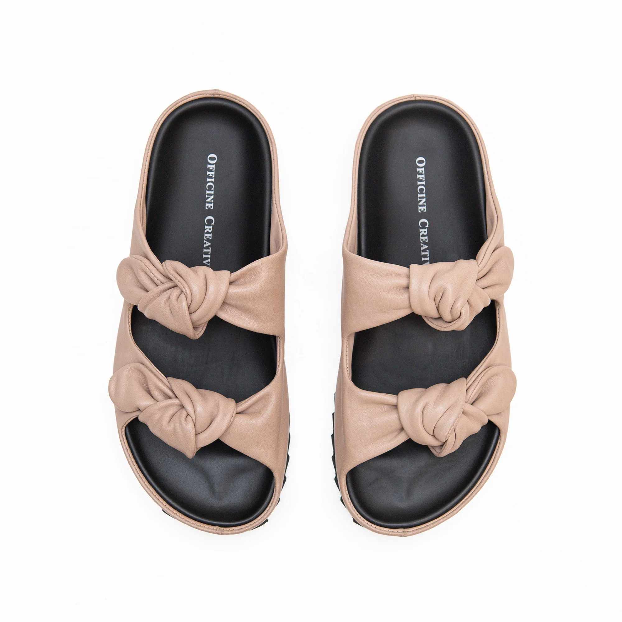Pelagie Leather Slide Sandals in Humus, from Officine Creative - Image 2