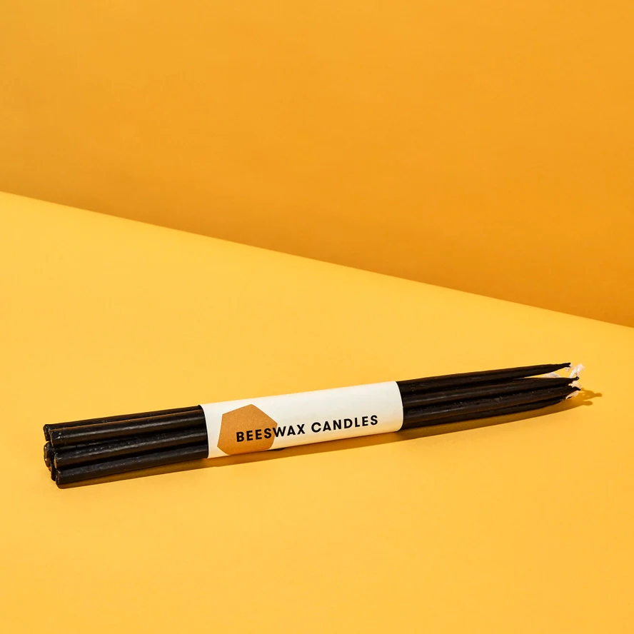 Beeswax Candles Pack of 7 in Black, from 54 Celsius - Image 3